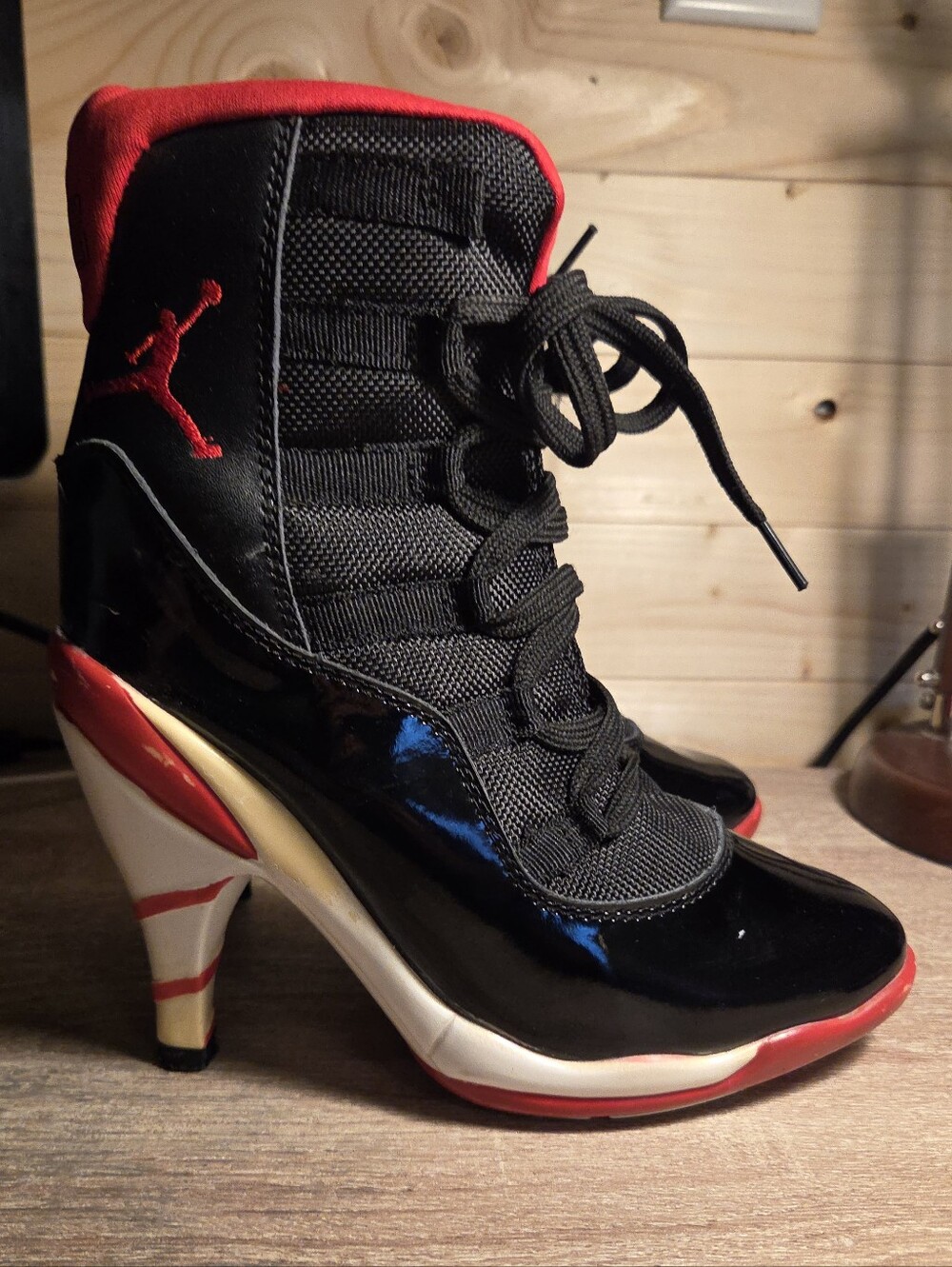 Black and Red High-Heel Sneaker Boot - Air Jordans 2009